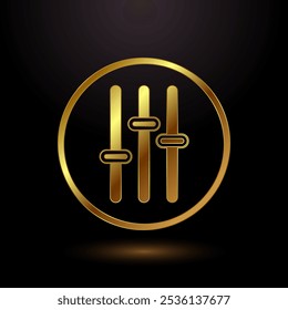 Volume icon design illustration, sound icon in gold color style