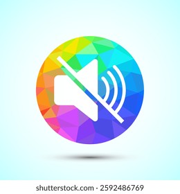 Volume icon design illustration, Sound icon for apps and websites, low poly style