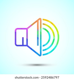 Volume icon design illustration, Sound icon for apps and websites, low poly style
