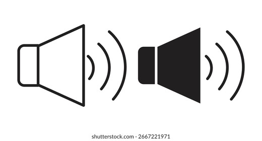 Icono de volumen. doodle Vectores gráficos
