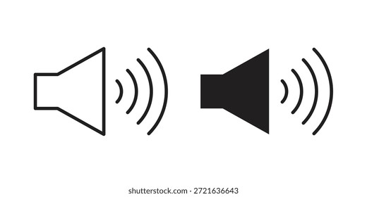 Icono de volumen en línea delgada y rellena, estilo de trazo para Sitio web y App
