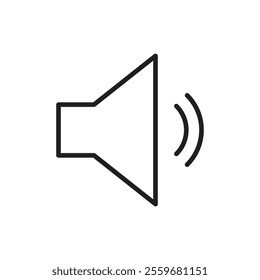 Volume icon Flat art in black and white isolated