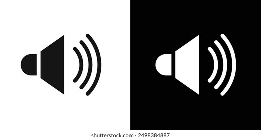 Volume icon flat line symbol set.