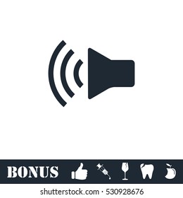 Volume icon flat. Vector illustration symbol and bonus pictogram