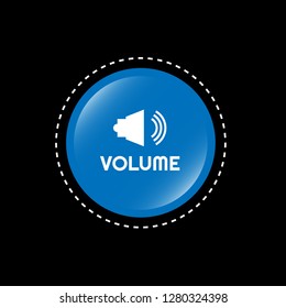 volume icon and glossy round button