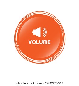 volume icon and glossy round button