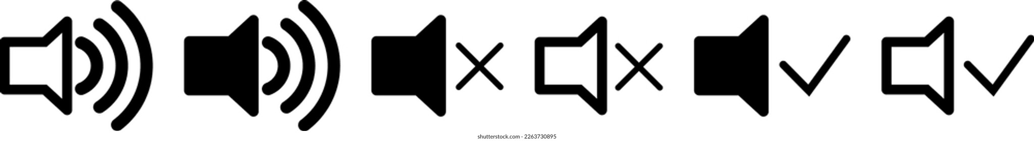 Volume icon. Indicates the sound level, whether the speaker is on or off.