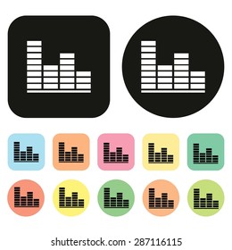 Volume icon. Level icon. Sound icon. Vector