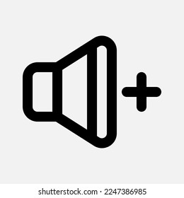 Icono de volumen en el estilo de línea sobre multimedia, uso para la presentación de aplicaciones móviles del sitio web