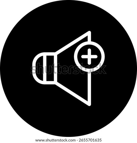 Volume Up Icon on Black Circle