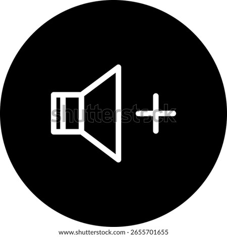 Volume Up Icon on Black Circle Background