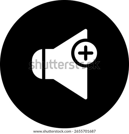 Volume Up Icon on Black Circle