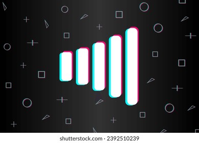 Volume icon on a dark background in the style of a popular social media. Volume. Music. Vector illustration