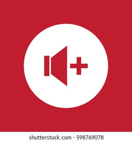 Volume up icon on red background