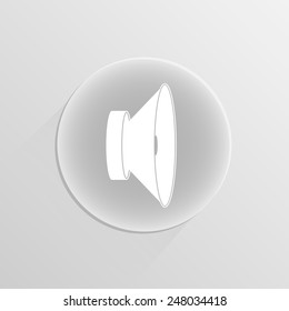 Volume Icon on a white button with shadow 