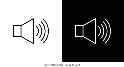Icono de volumen, esquema y Vector lineal. icono de esquema e ilustración