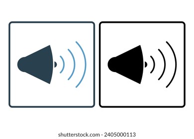 icono de volumen. icono relacionado con la web básica y la interfaz de usuario. adecuado para sitio web, aplicación, interfaces de usuario, imprimible, etc. estilo de icono sólido. diseño de vector simple editable
