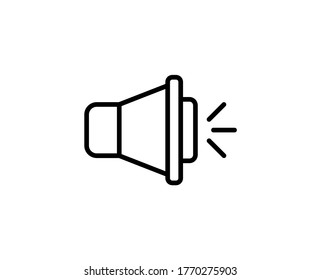 Lautstärkensymbol eingestellt. Kollektion hochwertiger Umrisspiktogramme im modernen Flachstil. Schwarzes Volume-Symbol für Webdesign und mobile App auf weißem Hintergrund. Linienlogo EPS10
