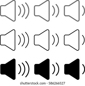 volume icon set on white background