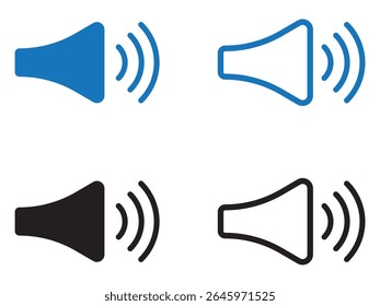 Ícone de volume definido. Volume sólido e conjunto de ícones de linha. ilustração vetorial. eps arquivo.