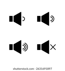 Volume icon set. Sound icon set. 