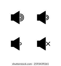 Volume icon set. Sound, Audio, Noise icon.