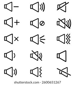 Volume icon set. Sound icon collection. Sound icon set on white background