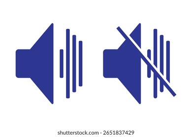 Conjunto de iconos de volumen. volumen de sonido e icono de silencio. Conjunto de iconos de permitir volumen y prohibir volumen. Sonido y silencio. eps 10.