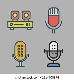 volume icon set. vector set about audio player and microphone icons set.