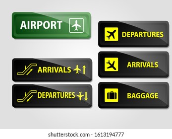 Volume Icon Or Sign Pointers For Navigation In Airport. Professional Graphic Vector Illustration Optimized For Large And Small Size. Isolated On White Background.