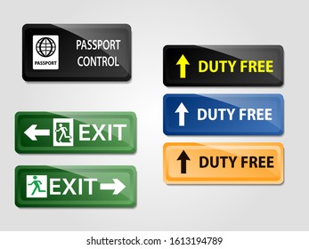 Volume Icon Or Sign Pointers For Navigation In Airport. Professional Graphic Vector Illustration Optimized For Large And Small Size. Isolated On White Background.