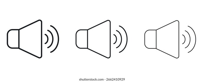 Icono de volumen diseño de línea simple - Ilustración vectorial simple