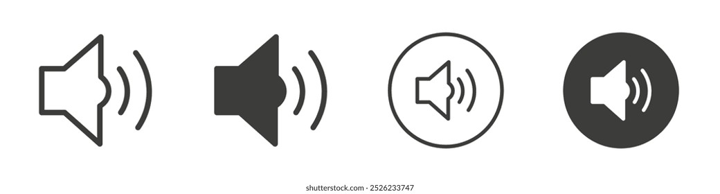 Icono de volumen Logotipo de Vector de contorno simple