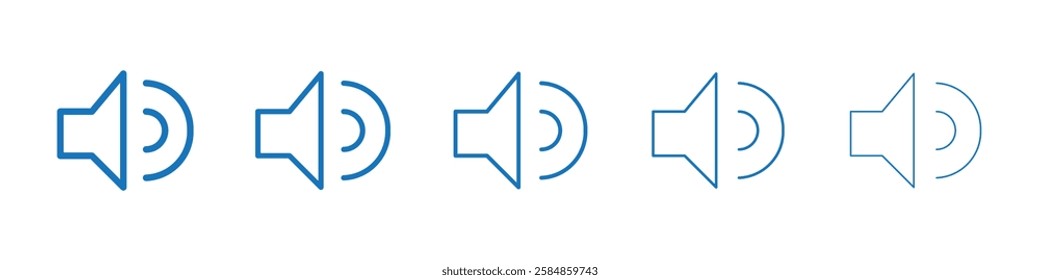 Volume icon Symbol collection thin outline set