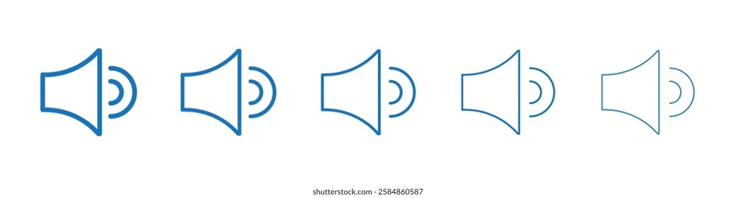 Volume icon Symbol collection thin outline set