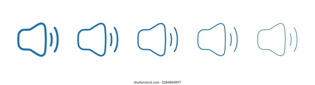 Volume icon Symbol collection thin outline set