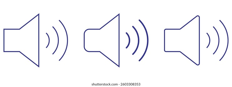 Volume icon Symbol collection thin outline set