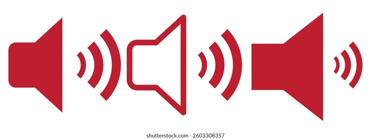 Volume icon Symbol collection thin outline set