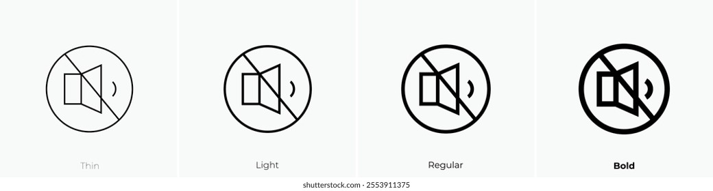 volume icon. Thin, Light Regular And Bold style design isolated on white background