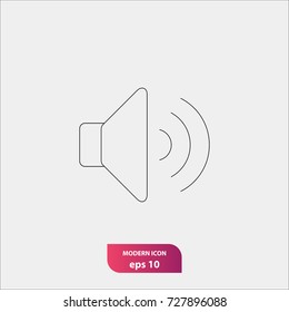 volume icon in thin line, simple flat vector illustration for web site or mobile app