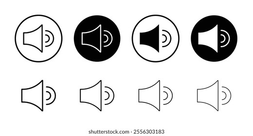 Volume icon Thin line vector illustration set