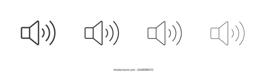 Icono de volumen. Icono de línea delgada para el diseño y desarrollo de Sitios web, desarrollo App.