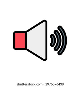 Volume icon vector illustration in filled line style about multimedia for any projects, use for website mobile app presentation