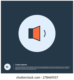 volume icon, vector illustration. Flat design style