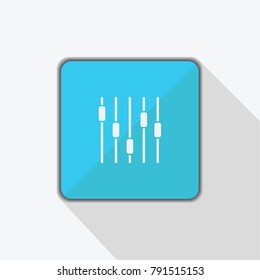 volume Icon Vector Illustration on blue squareon and the grey background.