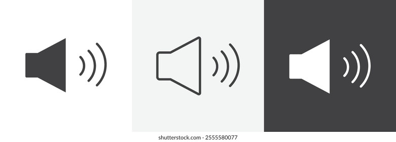 Volume icon vector set for ui designs