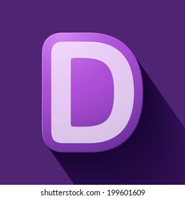 Volume icons alphabet: D . Colorful modern Style.
