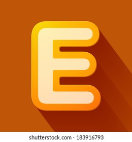 Volume icons alphabet: E . Colorful modern Style.