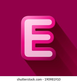 Volume icons alphabet: E . Colorful modern Style.