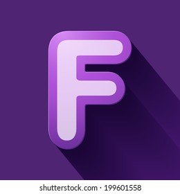 Volume icons alphabet: F . Colorful modern Style.